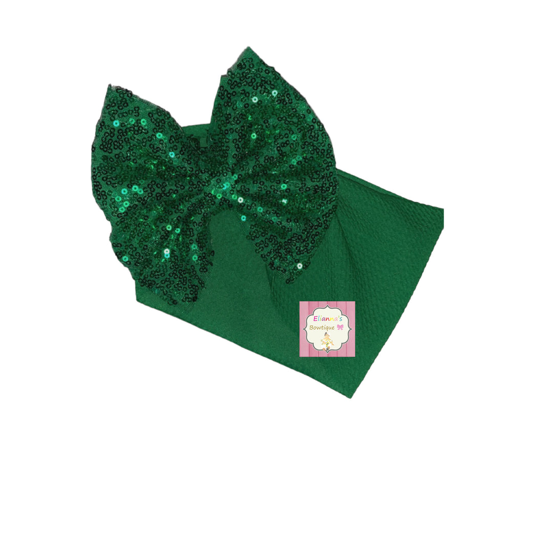 St Patrick's Day headwrap/ Green sequins headwrap/