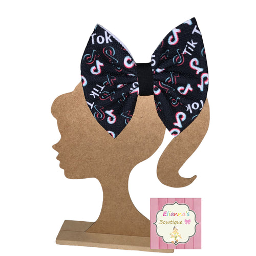 Baby/toddler Tik tok  nylon headband/clip bow