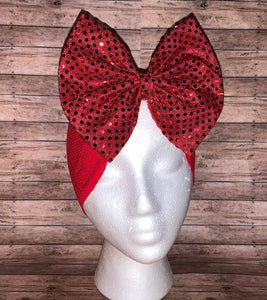 Red sequins headwrap/valentine's day