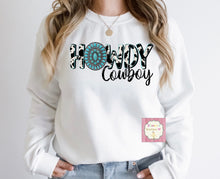 Cargar imagen en el visor de la galería, Howdy cowboy Crewneck sweatshirt /sweater/sueter/nike