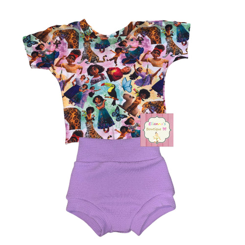 Encanto set shirt and bummie / mirabel set