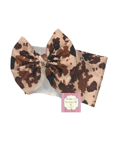 Cowhide headwrap /headband/ cow/western