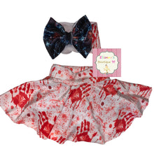 Cargar imagen en el visor de la galería, Chucky halloween Skirted bummie and headwrap/