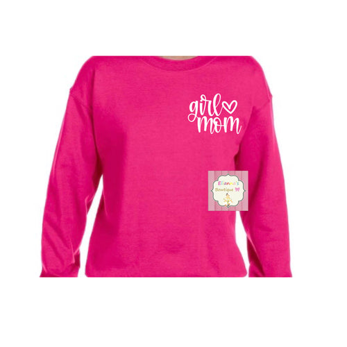 Girl mom Crewneck sweatshirt /sweater/sueter/pink