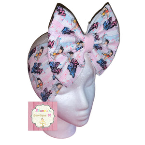 Pink Bad Bunny Headwrap/clip bow