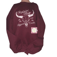 Load image into Gallery viewer, Longhorn Crewneck sweatshirt /bull/ raisin hell/sueter