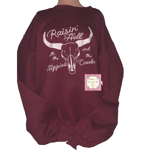 Longhorn Crewneck sweatshirt /bull/ raisin hell/sueter