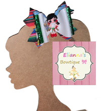 Load image into Gallery viewer, Mexican loteria clay doll hair bow/vinyl/mexico/cinco de mayo/