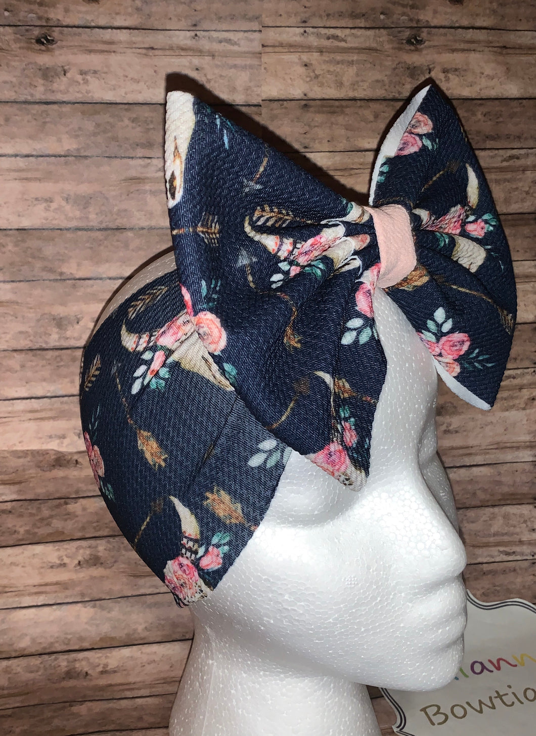 Baby bull skull headwrap/cow/western