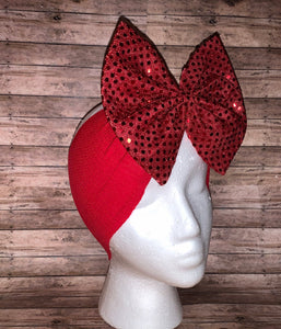 Red sequins headwrap/valentine's day