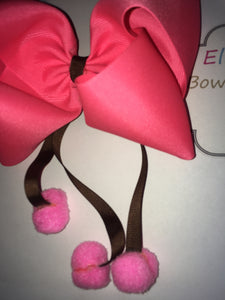 Moño con pompones / hair bow - Elianna's Bowtique