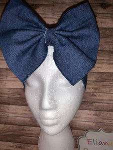 Baby Denim Jeans print headwrap /mezclilla