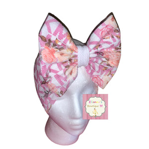 Baby pink flowers headwrap