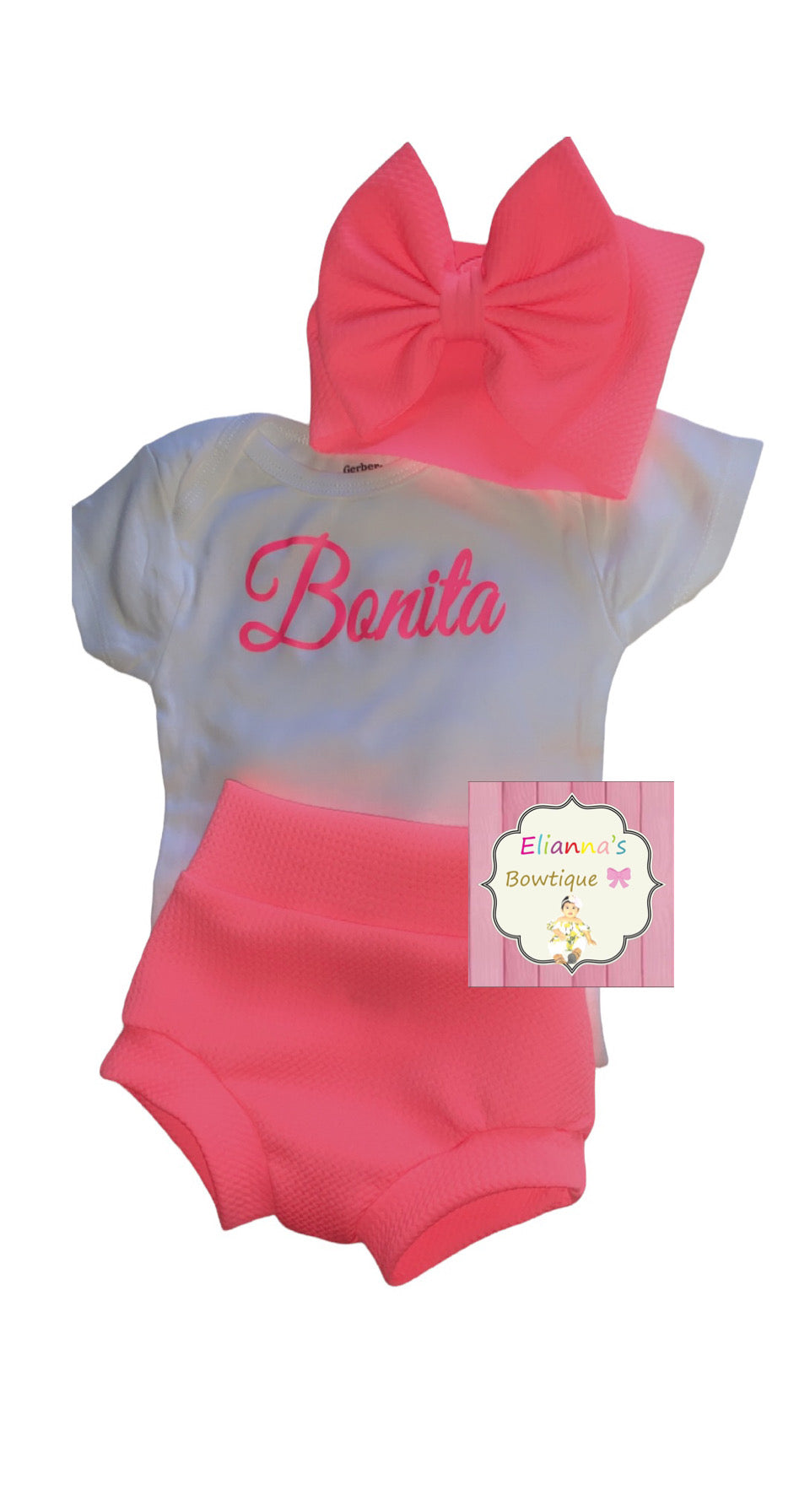 Baby bonita set shirt headwrap and bummie