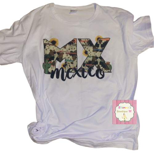 Mexico cowhide shirt/sunflowers/cow