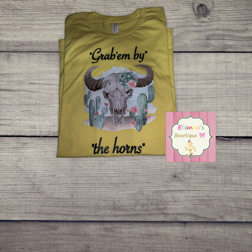 Cactus Longhorns bull head shirt/motherdaughter/torro