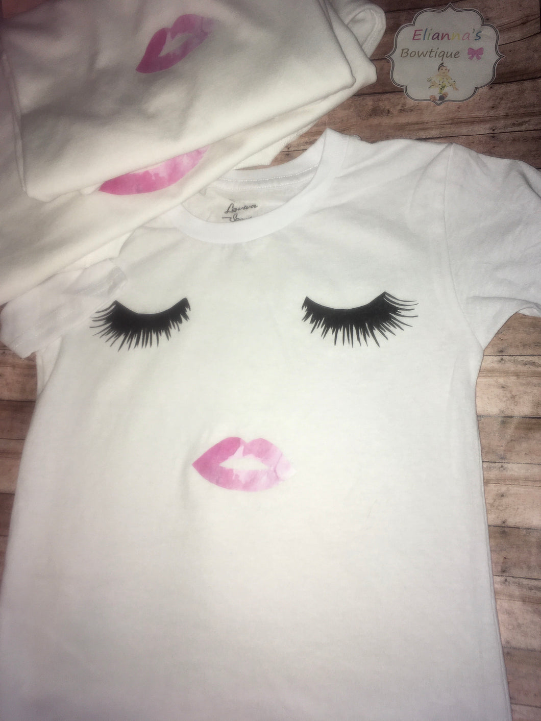 Fake eyelashes shirt/pestañas/motherdaughter - Elianna's Bowtique