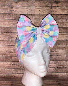 Rainbow multi-color headwrap/nylonheadband/bow