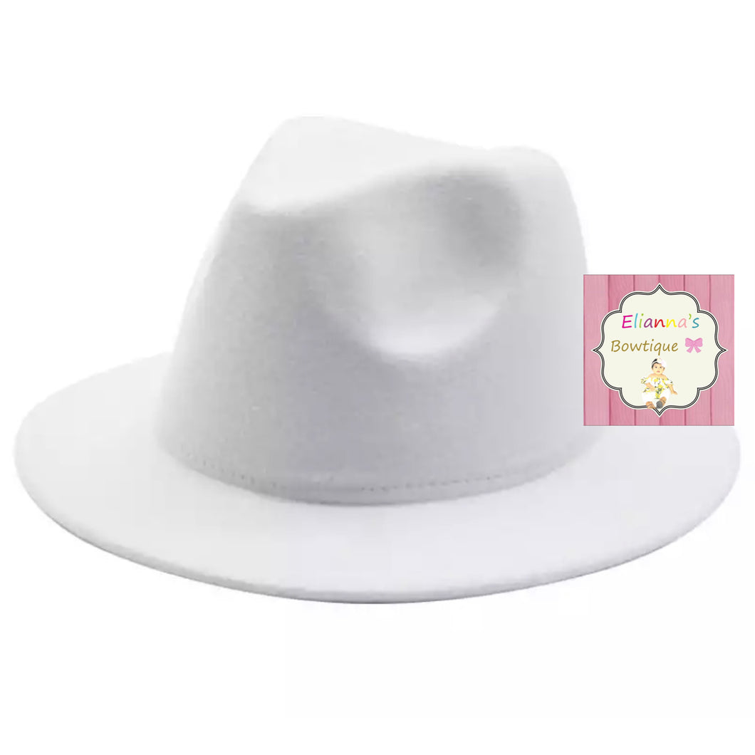 Sombrero blanco baby/toddler/youth /adjustable white hat/western