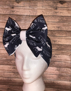 Black headwrap/nylonheadband/bow