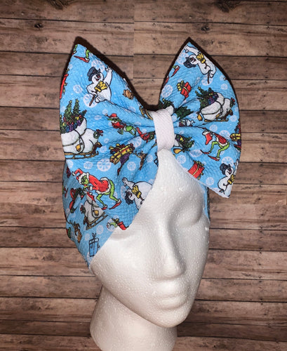 Christmas grinch/snow men headwrap/headband/