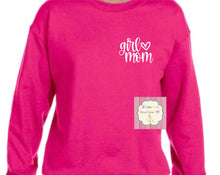 Load image into Gallery viewer, Girl mom Crewneck sweatshirt /sweater/sueter/pink