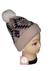 Aztec print beanie /one size /toddler,youth & adult /gorro