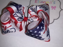 Load image into Gallery viewer, 4th of July hair bow/America/ Veterans Day