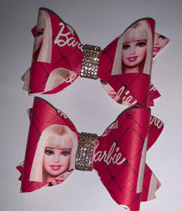 Barbie piggy tails Set bows/pares/vinyl/chongitos