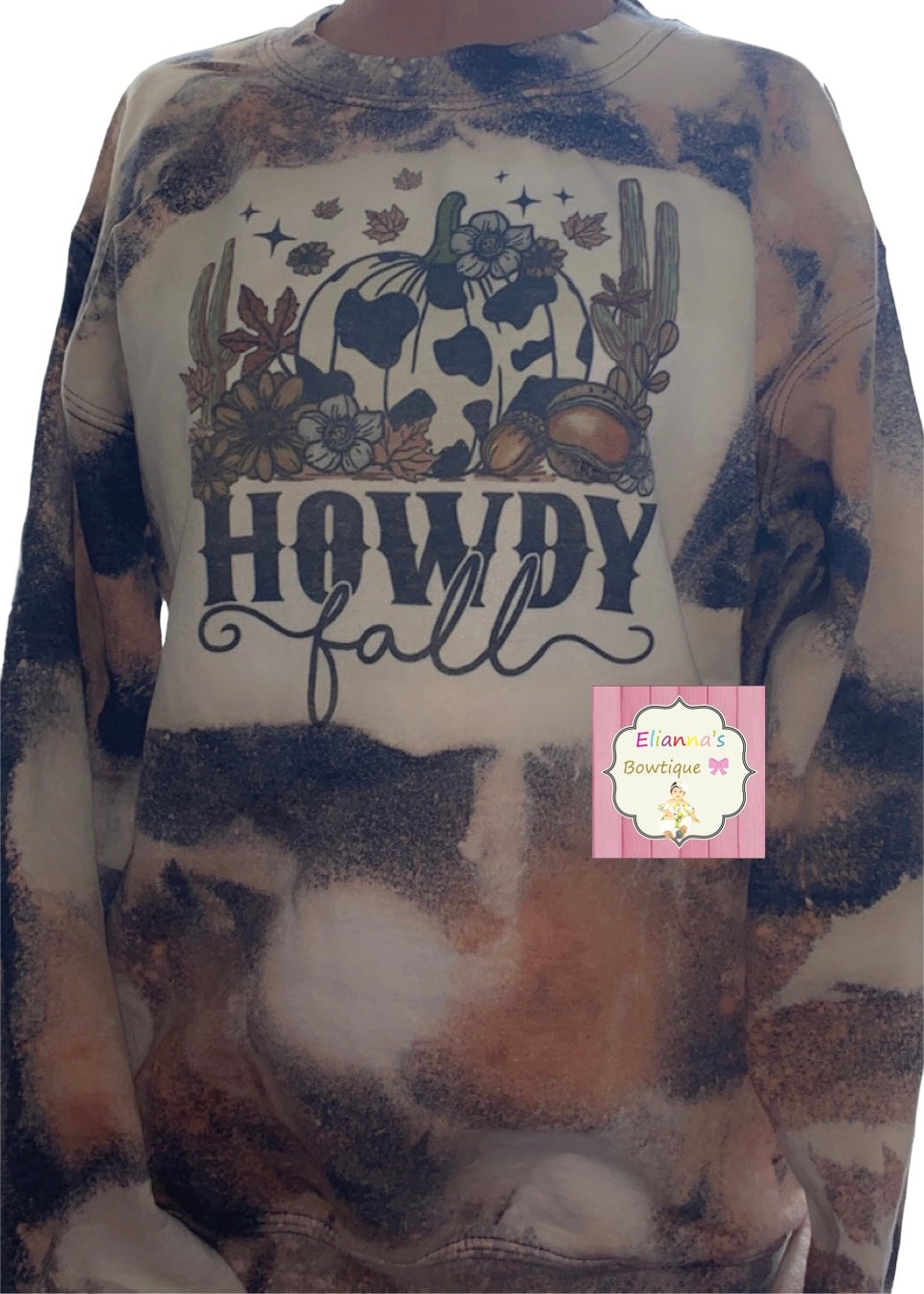 Crewneck sweatshirt howdy fall/retro fall/ sweater/sueter/cow print pumpkin/cowhide