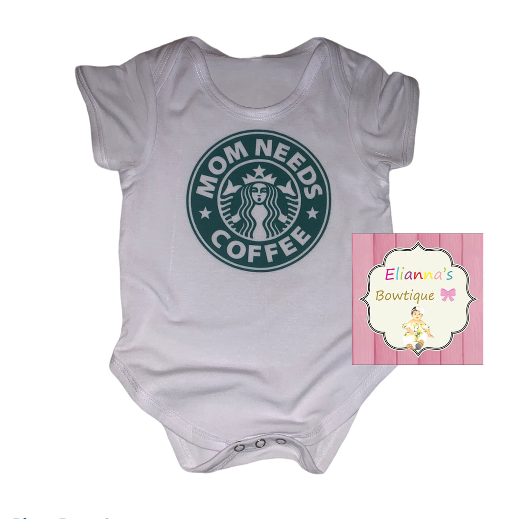 Baby onesie Mom needs coffee / / onesies - Elianna's Bowtique