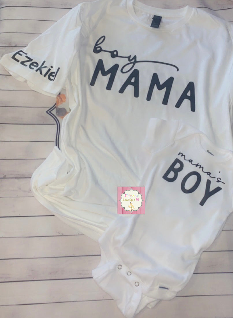 Boy mama & mama's boy shirts/custom name/ unisex