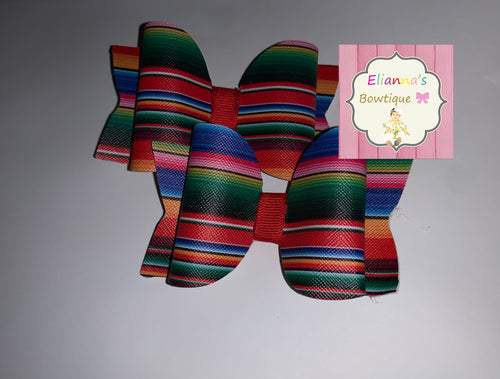 Serape piggy tails Set bows/pares/vinyl/chongitos