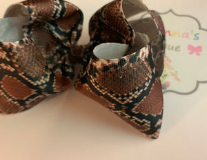 Snakeskin print Hair Bow / moño /vibora