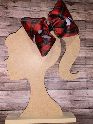 Christmas Red plaid hair bow/navidad