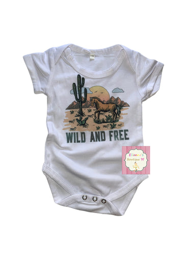 Wild and free shirt/boys/horse/caballo