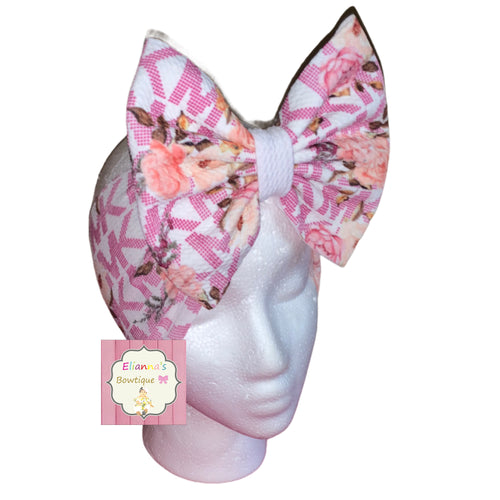 Baby pink flowers headwrap