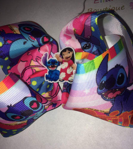 Lilo and stitch hair bow - Elianna's Bowtique