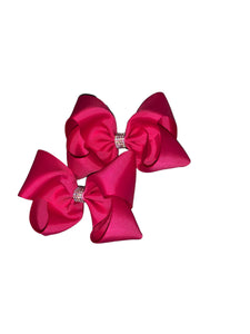 Hot pink piggy tails set/ chongitos