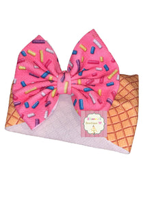 Baby ice cream cone headwrap/Sprinkles headwrap