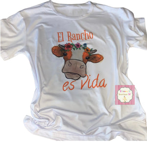 El rancho es vida shirt/cow/madrehija