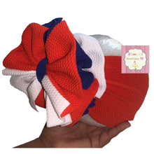 Load image into Gallery viewer, 4th of july  Shredded headwrap/solid headwrap