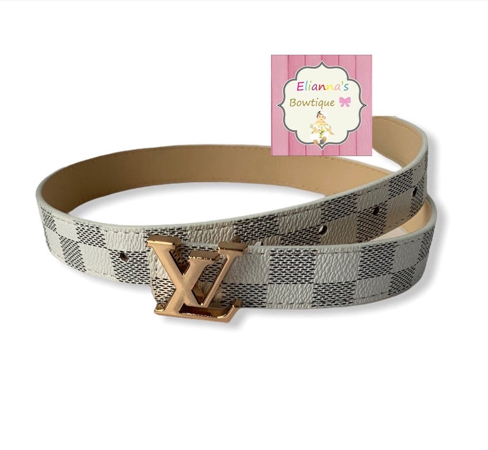 Gray Squares LV belt /unisex /baby / toddler/belts