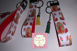Virgen de Guadalupe llavero/keychain/wristlet keychain
