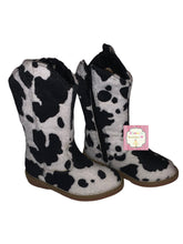 Cargar imagen en el visor de la galería, Cow print girls boots/toddler/cowgirl/botas