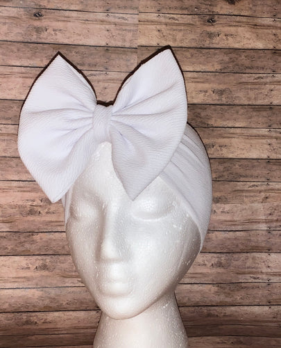 White solid color headwrap/headband