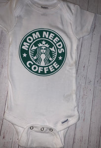 Baby onesie Mom needs coffee / / onesies - Elianna's Bowtique