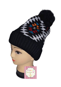 Aztec print beanie /one size /toddler,youth & adult /gorro