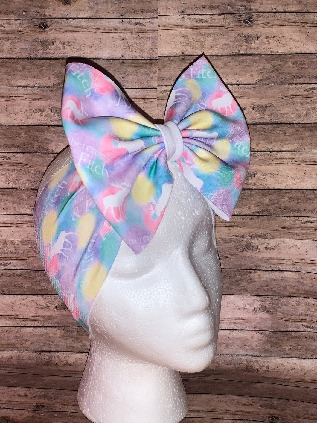 Rainbow multi-color headwrap/nylonheadband/bow