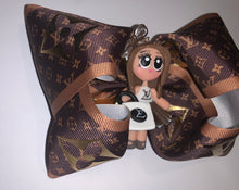 Load image into Gallery viewer, Brown gold Clay doll Hair Bow/moño